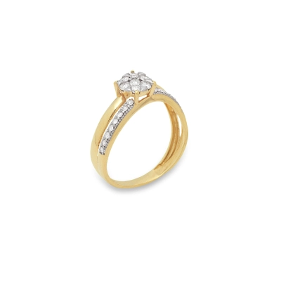 ANEL LUME FIO PAVE OURO 18K COM DIAMANTES