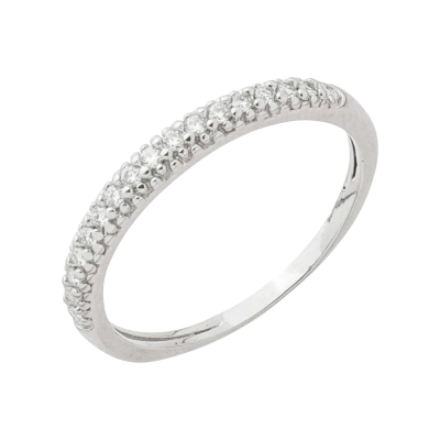 Anel Lume Meia Aliança Fina Prata 925 Moissanite