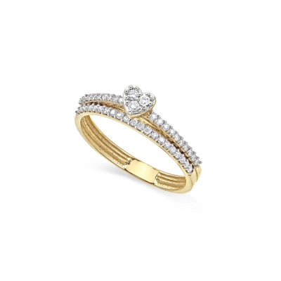 ANEL SERENATA EM OURO 18K COM DIAMANTES 0,25CTS
