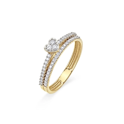 ANEL SERENATA EM OURO 18K COM DIAMANTES 0,25CTS