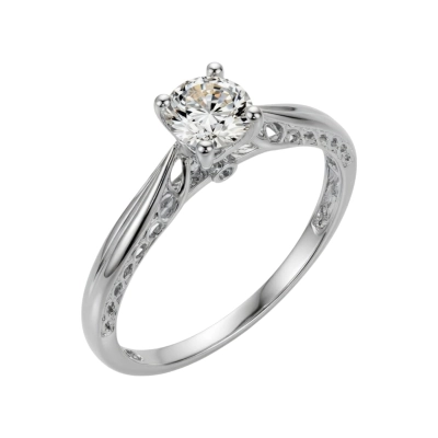 Anel Sempre Solitário Aro Vazado Prata 925 Moissanite