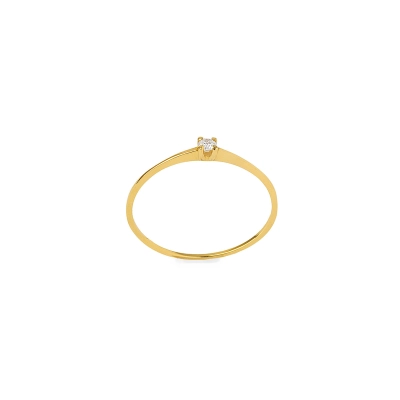 ANEL SOLITÁRIO OURO 18K MOISSANITE 10PTS