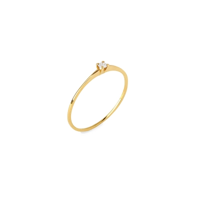 ANEL SOLITÁRIO OURO 18K MOISSANITE 10PTS