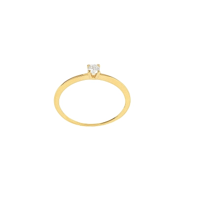 ANEL SOLITÁRIO OURO 18K MOISSANITE 15PTS