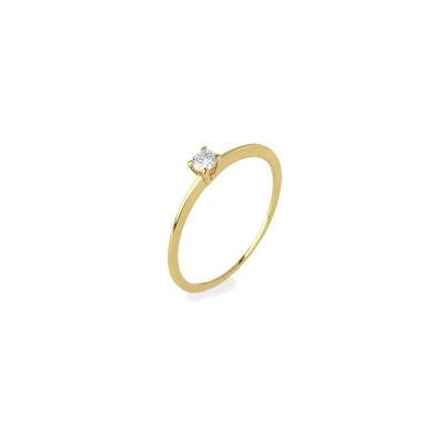 ANEL SOLITÁRIO OURO 18K MOISSANITE 15PTS