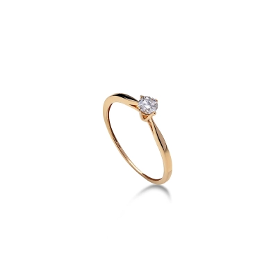 Anel Solitário em Ouro 18k com Diamantes 0,20cts