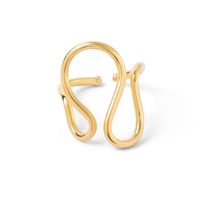 ANEL TUBULAR VAI VEM EM OURO 18K
