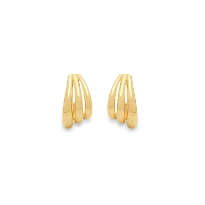 BRINCO ARGOLA FASCÍNIO TRÊS FIOS OURO 18K