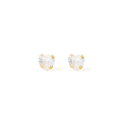 BRINCO CORAÇÃO EM OURO 18K COM ZIRCÔNIA