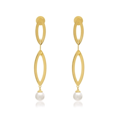 BRINCO ELOS COM PÉROLA CULTIVADA EM OURO 18K