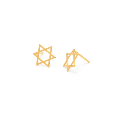 BRINCO ESTRELA DE DAVI MÉDIA EM OURO 18K