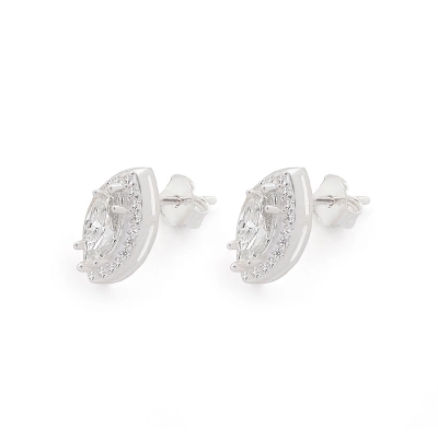 Brinco Navete Prata 925 Ródio e Moissanite 1,6ct