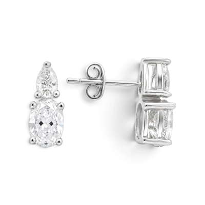 Brincos Pedras Moissanite Prata 925