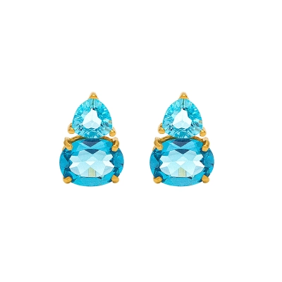BRINCO PEDRAS COM TOPÁZIO SWISS EM OURO 18K