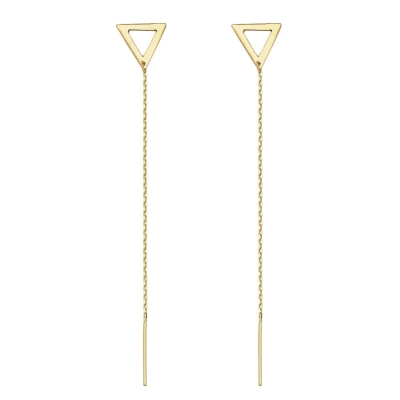 BRINCO PENDURADO TRIÂNGULO EM OURO 18K