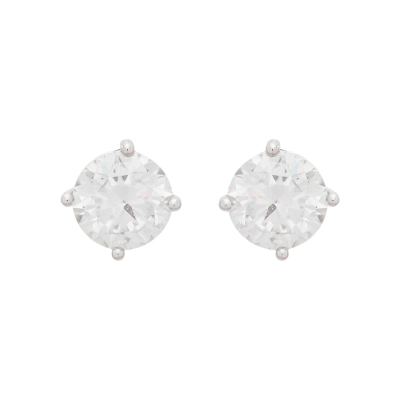 Brinco Rivoli Ponto De Luz Médio Moissanite Prata 925