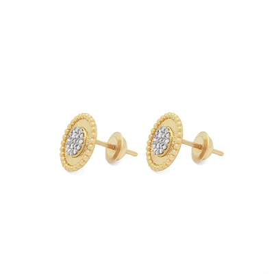 BRINCO RADIANTE CÍRCULO DIAMANTADO OURO 18K
