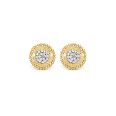 BRINCO RADIANTE CÍRCULO DIAMANTADO OURO 18K