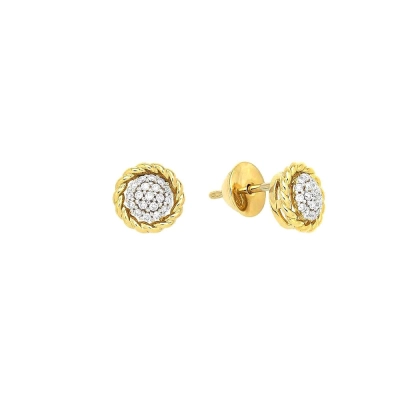 BRINCO REDONDO COM DIAMANTES EM OURO 18K