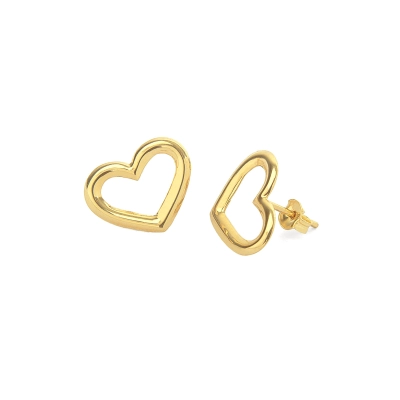 BRINCO SINGULAR CORAÇÃO LISO VAZADO OURO 18K