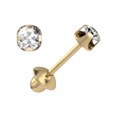 Brinco Solitário com Diamante e Ouro 18K