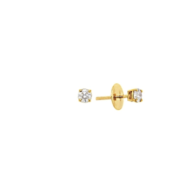 Brinco Solitário em Ouro 18K com Diamante 0,40cts