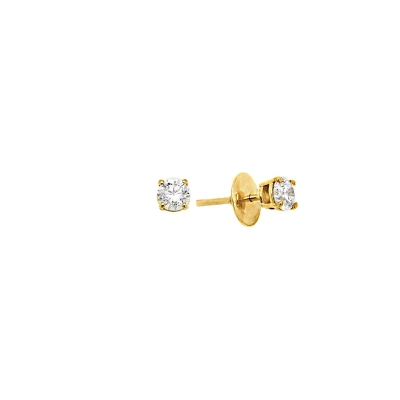 Brinco Solitário em Ouro 18K com Diamante 0,50cts