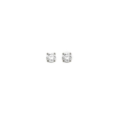 BRINCO SOLITÁRIO EM OURO BRANCO 18K COM DIAMANTE 0,10CT