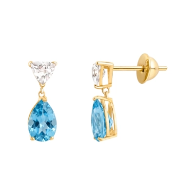 Brinco Trillion Topázios Ouro 18k