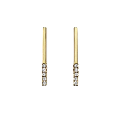 BRINCO TUBO RIVIERA EM OURO 18K COM DIAMANTES 0,45CT