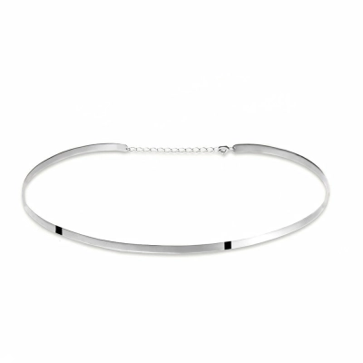Choker Fita Maleável em Prata 925 com Ródio