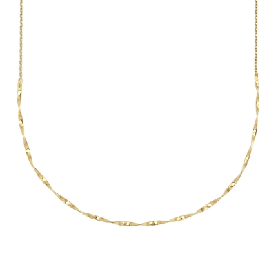 COLAR ARO TORCIDO EM OURO 18K 32CM