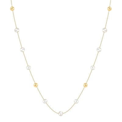 Colar Pérola Cultivada C/ Ouro 18k 42cm.