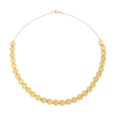COLAR CHOKER DISCOS EM OURO 18K 41CM
