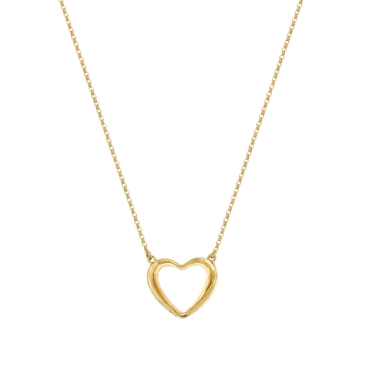 COLAR CORAÇÃO VAZADO EM OURO 18K 45CM