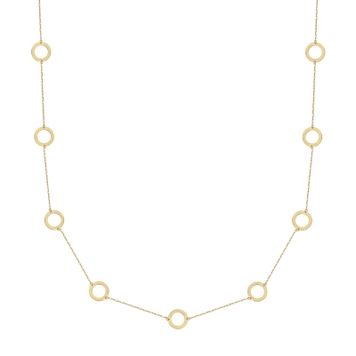 COLAR DISCO VAZADO EM OURO 18K 60CM