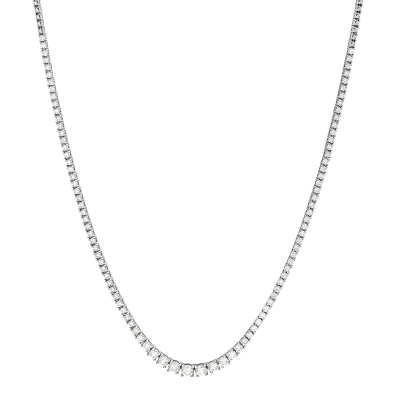 COLAR MEIA RIVIERA DEGRADÊ EM OURO BRANCO 18K COM DIAMANTES 3,5CT