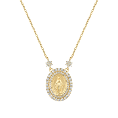Colar Milagrosa Prata 925 Banho Ouro 18k