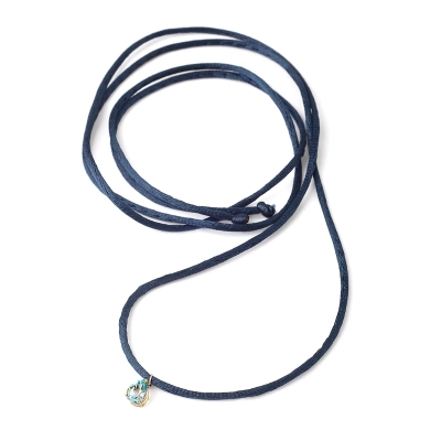 COLAR PAZ FIO SEDA GOTA TOPÁZIO AZUL