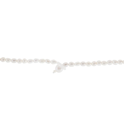 COLAR PÉROLA COM TREVO MADREPÉROLA ROSA E ESFERAS EM OURO 18K 41CM