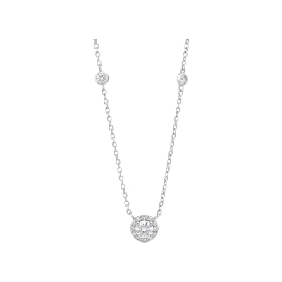 Colar Chuveiro Moissanite Prata 925