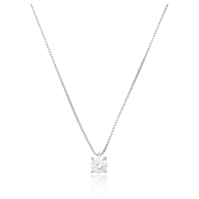 Colar Presença Ponto De Luz PP Moissanite Prata 925