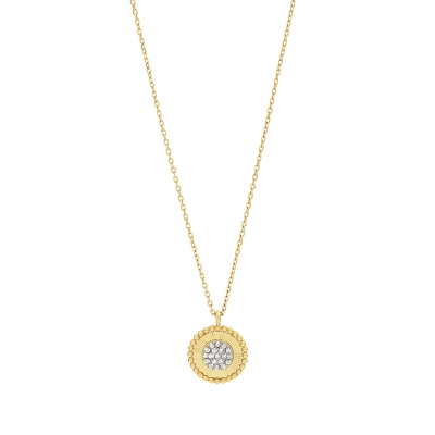 COLAR RADIANTE CÍRCULO DIAMANTADO OURO 18K