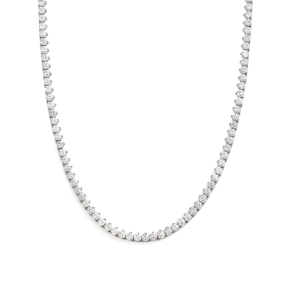 Colar Riviera Moissanite Prata 925 Com Ródio