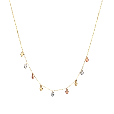 COLAR TERNURA CORAÇÕES OURO 18K COLORS