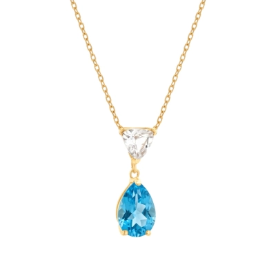 Colar Trillion Topázios Ouro 18k