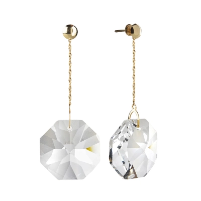 CONJUNTO COLAR E BRINCO EM OURO 18K COM CRISTAL SWAROVSKI