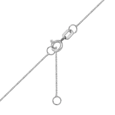 COLAR PONTO DE LUZ EM OURO BRANCO 18K COM DIAMANTE 0,10CT