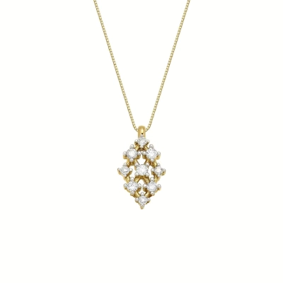 Gargantilha Chuveiro em Ouro 18K com Diamante