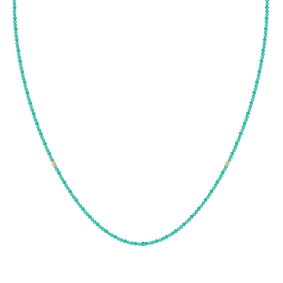 GARGANTILHA FIO AMAZONITA EM OURO 18K